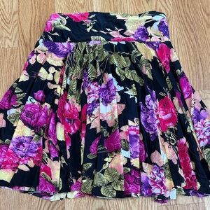 Vibrant Floral Skater Skirt
